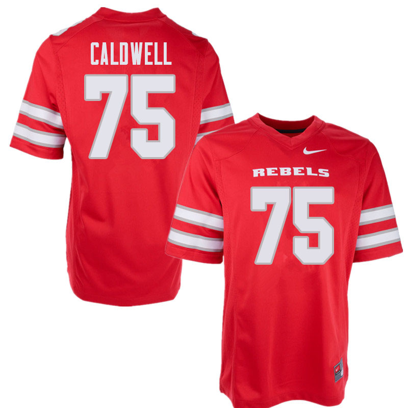 Men's UNLV Rebels #75 Jaron Caldwell College Football Jerseys Sale-Red